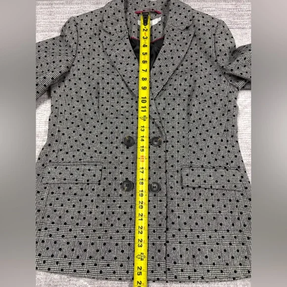 Boden Wool Double Breasted Blazer Women’s Size 8 Gray Polka Dot Office Classy - Picture 7 of 14